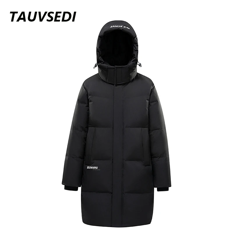 Men’s Long Down Jacket Warm Hooded Thick Puffer Jacket Men Waterproof Casual High Quality Overcoat Thermal Detachable Hat Parkas