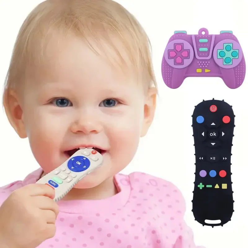 1Pc Grade Silicone Baby Teether Soothing Teether Early Educational Sensory Toys for Infant Teether Remote Control Shape