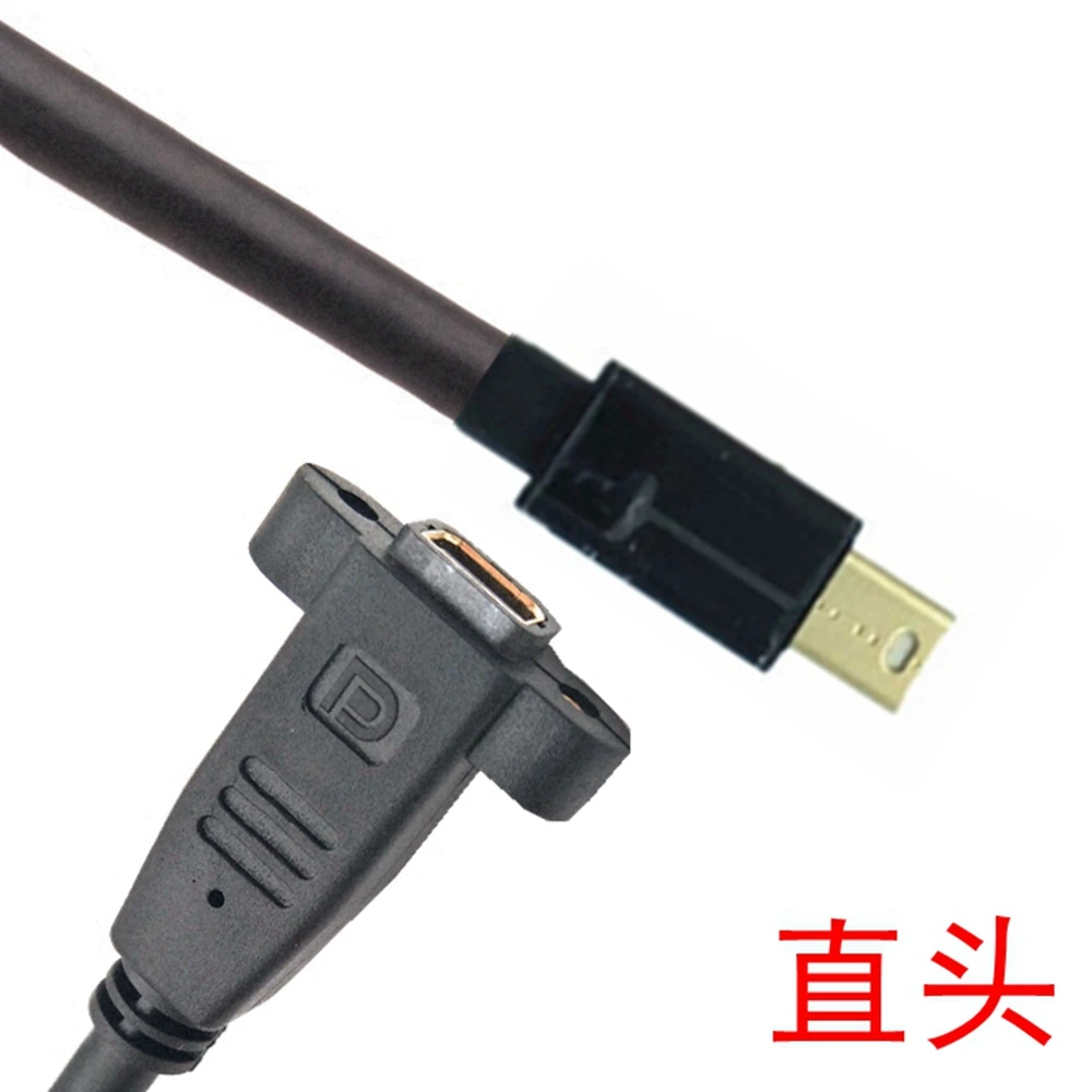 Mini display port male to female 90 degree up and down and left and right right angle mini DP with ear extension cable