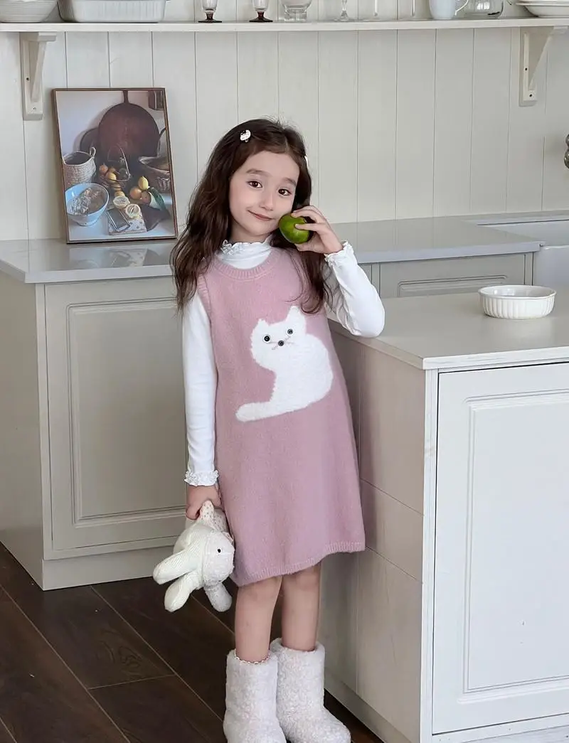 New 2026 Cute Korean Style Sleeveless Pinafore Dress for Baby Girls, 2025 New Spring Autumn Casual Dress