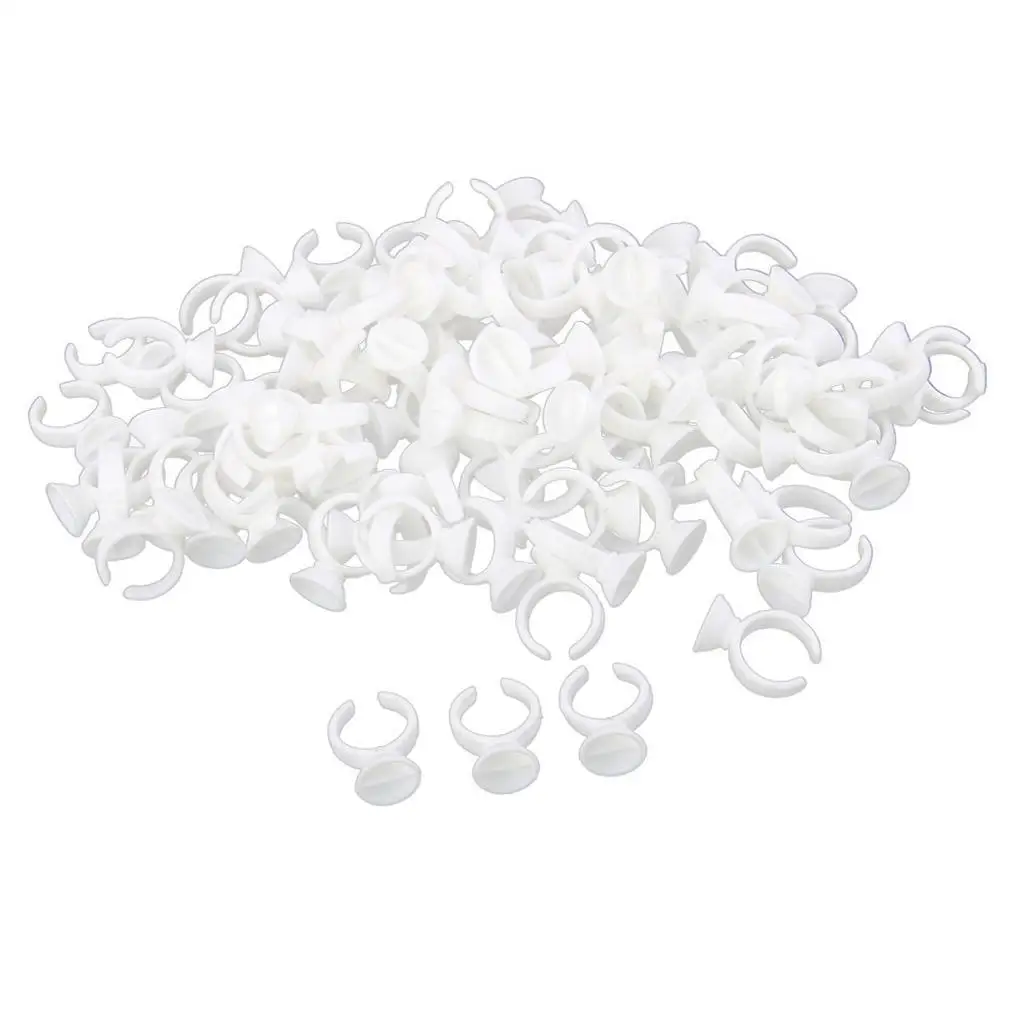 Pack of 100 Extension Kits Plastic Disposable Ring Pigment Holder