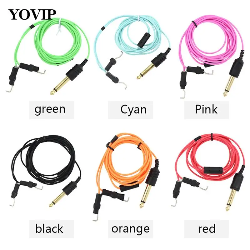 1pcs Hook Line Tattoo Wire Cable For Connect Tattoo Machine Power  2.3m Heavy Duty Spring Clip Silicone Tattoo Clip Cord Tattoo