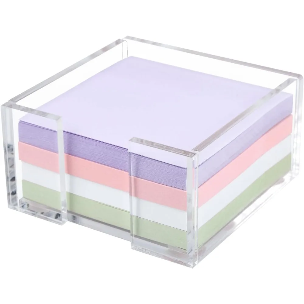 

Acrylic 3x3 Sticky Note Holder, Clear Dispenser for Desk/Dorm.