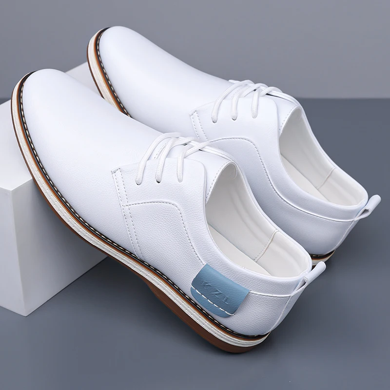 

Men Oxfords Genuine Leather Dress Shoes Brogue Lace Up Italian Mens Casual Shoes Luxury Brand Moccasins Loafers Plus Size 38-48