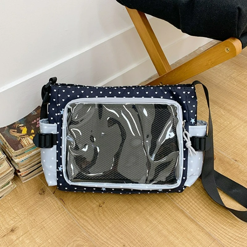 

Японские сумки через плечо в горошек для женщин, большая вместительная прозрачная сумка Ita для ежедневных поездок на работу, простые сумки на плечо с текстурой