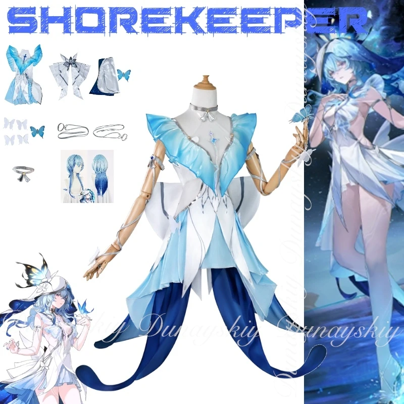 Wuthering Waves 게임 The Shorekeeper 블랙 쇼어의 잠수 스타 리버 슬리퍼 코스프레 의상 세트의 한 캐릭터