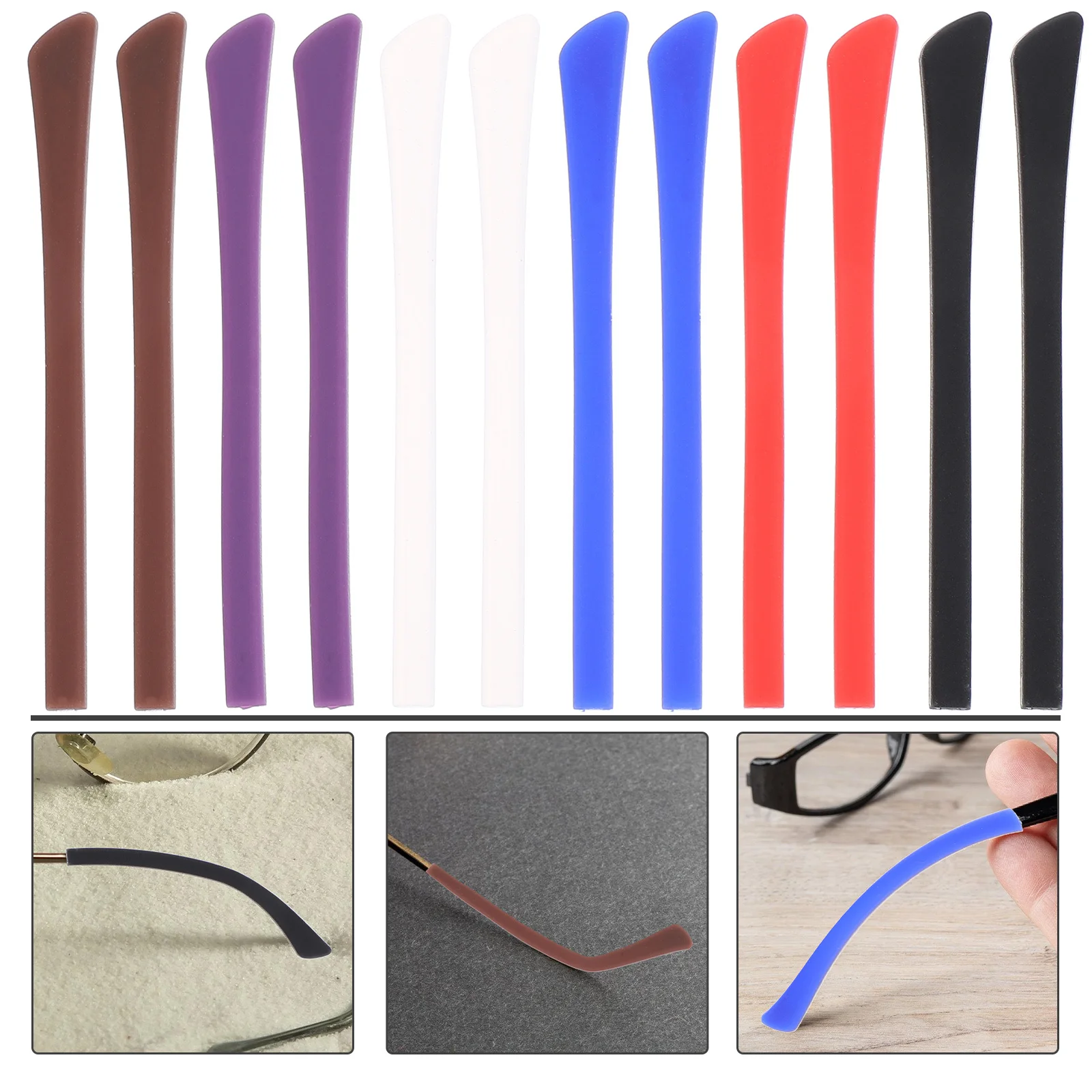 

Eyeglasses Leg Cover Silicone Anti- Replacement Comfortable Stretchy Sweat-Resistant For Sports Daily Wear