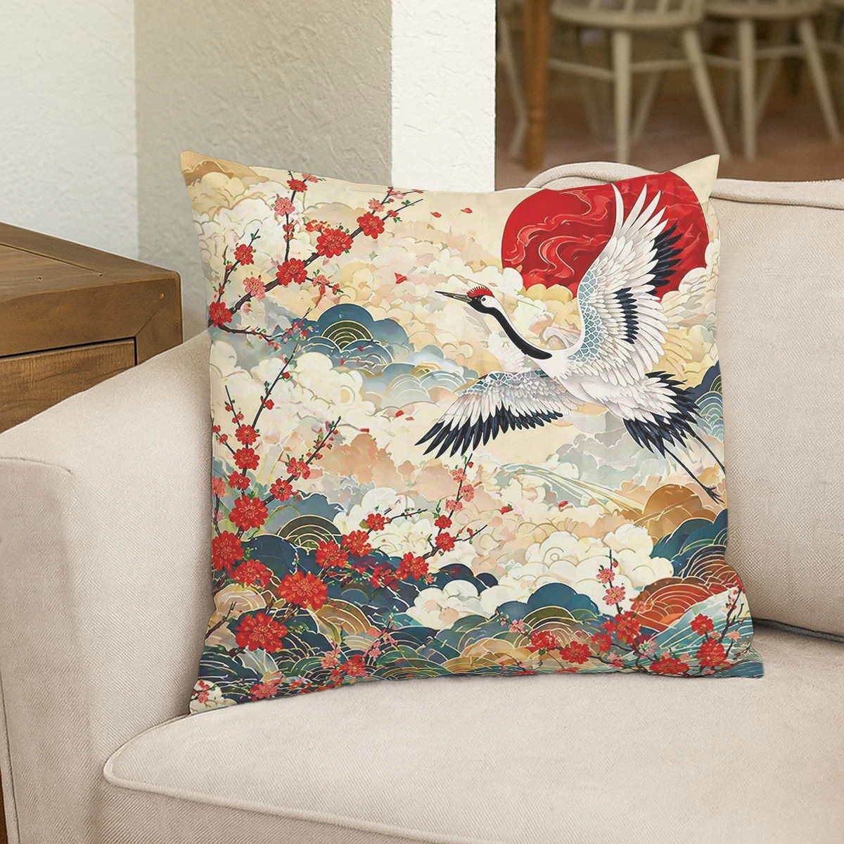 Vibrant Mixed Fruit Pattern Polyester Pillow Cover - 2D Printed Decorative Pillow Case for Home Sofa, Couch & Bedroom Decoration