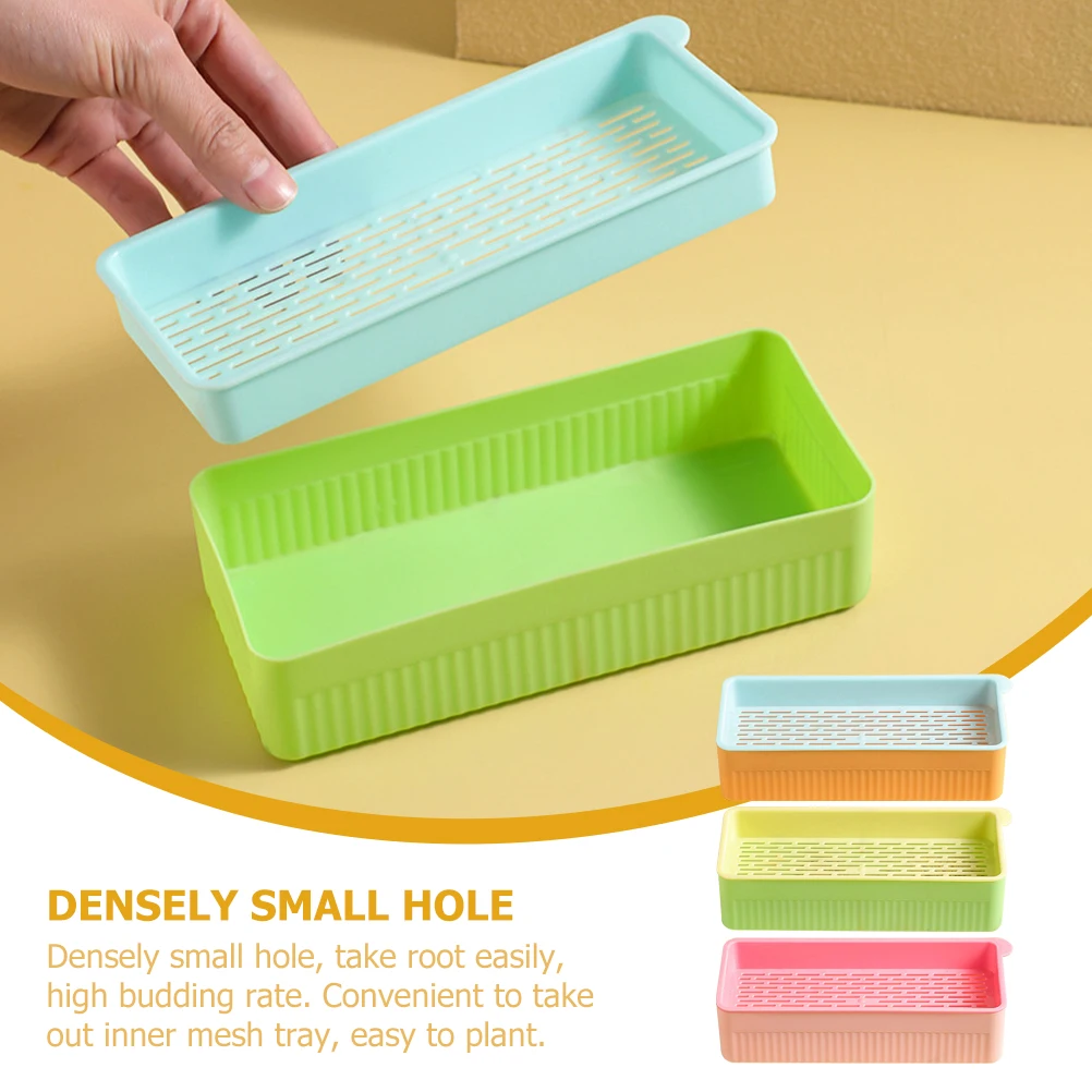 

3 Pcs Grass Planter Box Hydroponic Indoor Planters Plastic Convenient Cat Planter Soiless Sprout Tray Pet Supplies Container