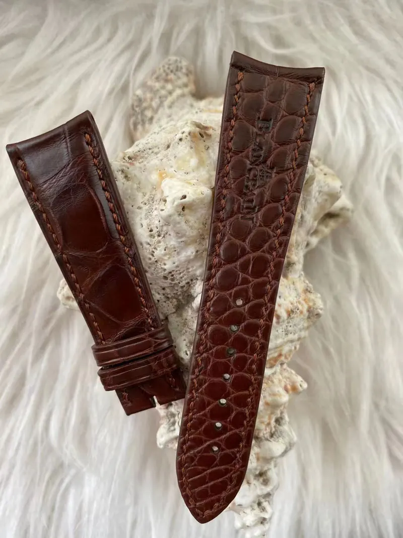 FUYIJIA Soft Double Sided Nile Crocodile Skin Watchbands Custom Substitute B-lancpain FIFTY FATHOMS Strap 20MM 23MM Leather Belt