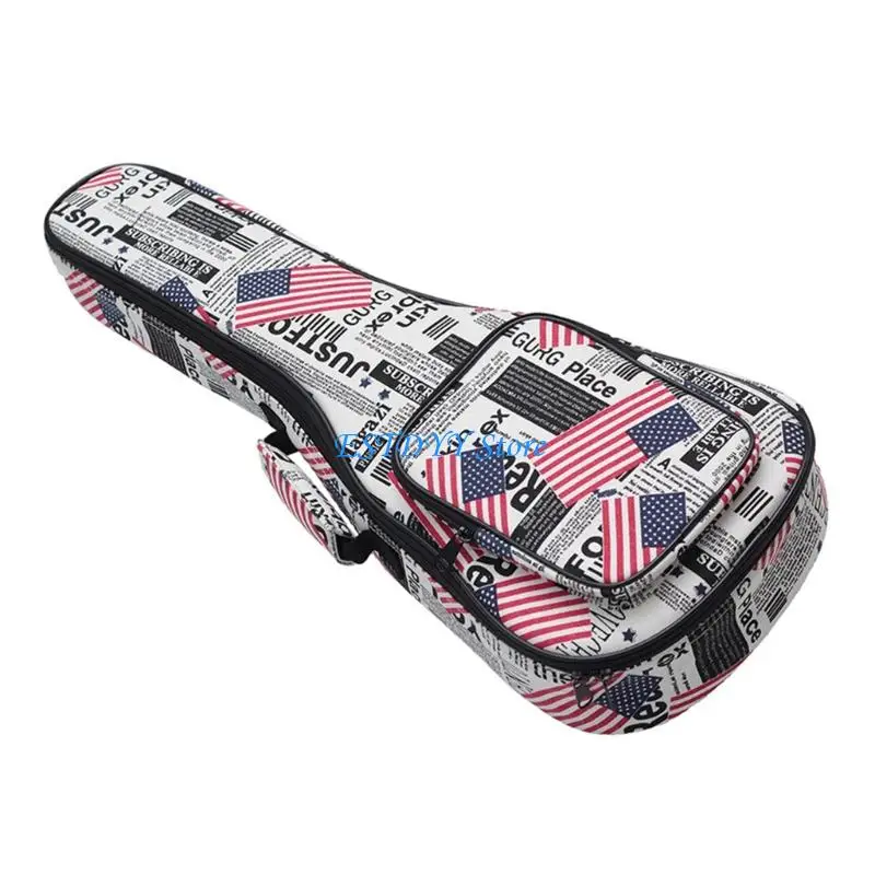 G6DE Ukulele Case with American National Art Shockproof Design Storage Backpack Suitable for Commuting and Concerts