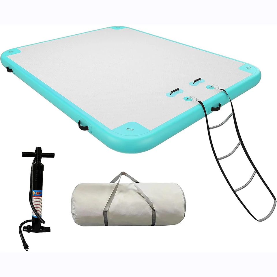 Muelle Flotante Inflable XXL Con Escalera Y Bomba – Ideal Para Piscina, Playa O Lago, Hasta 6 Personas
