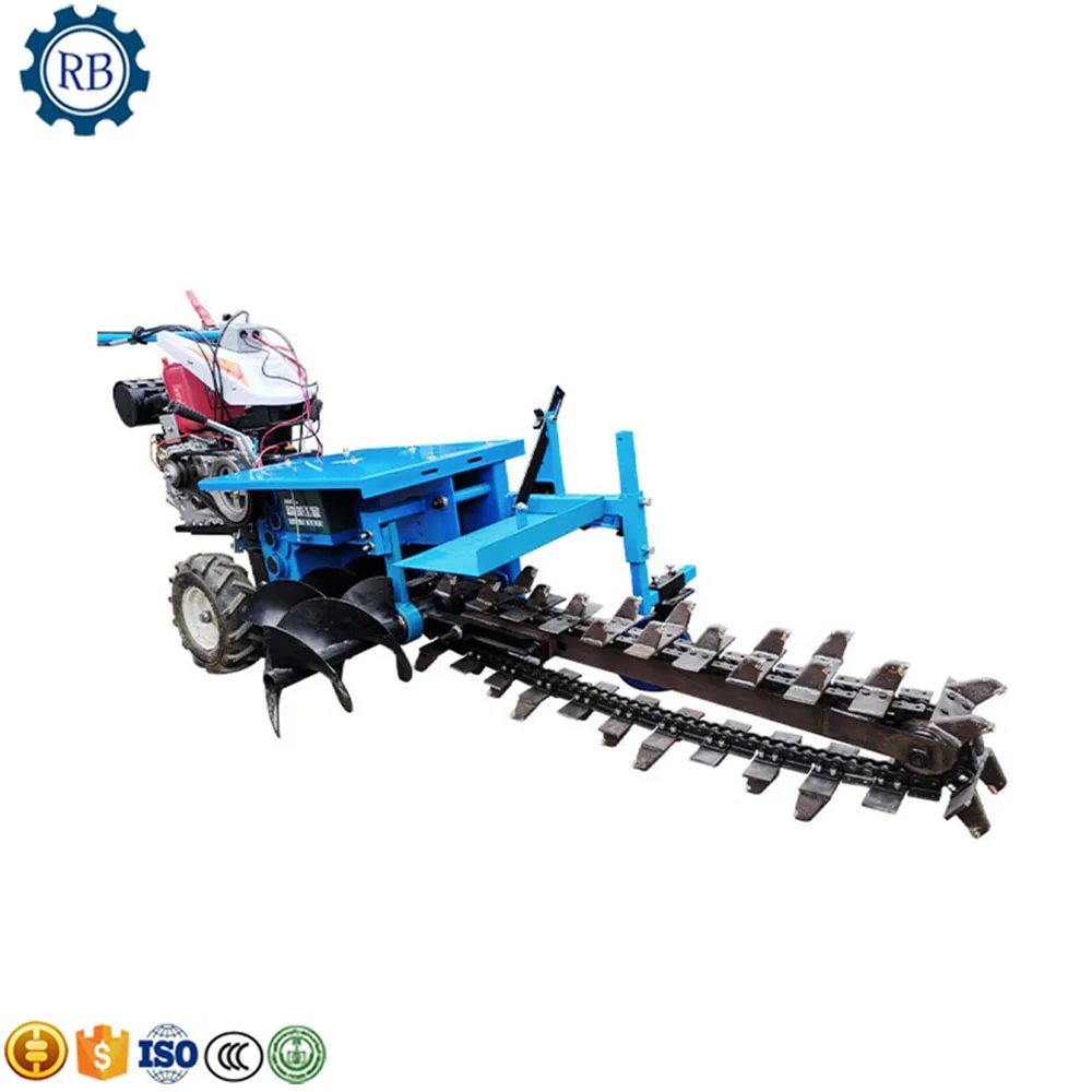 Farm chain trencher ditch digging machine  ditching  small farm pipeline hard soil  