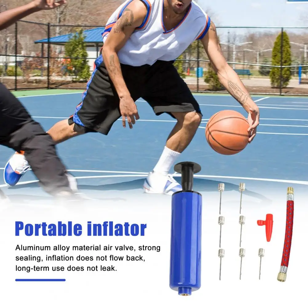

Pump Inflator Tool With Nozzle Hose Flexible Practical Inflating Needle Kit Multi-purpose Hand Air Pumps Basketball Yoga Balls