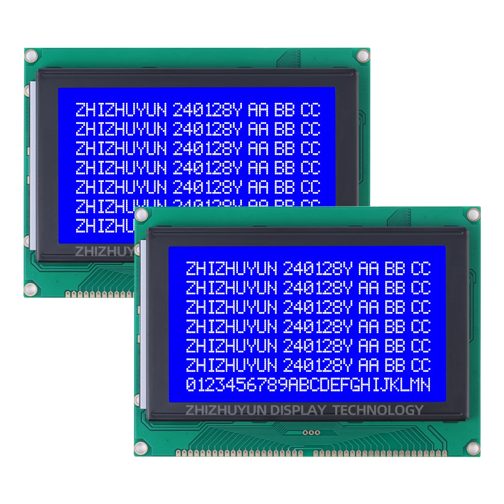 LCD240128Y szmaragdowo-zielone, jasnoczarne znaki graficzne z matrycą punktową 240*128 moduł LCD monochromatyczny moduł ekranowy LCM