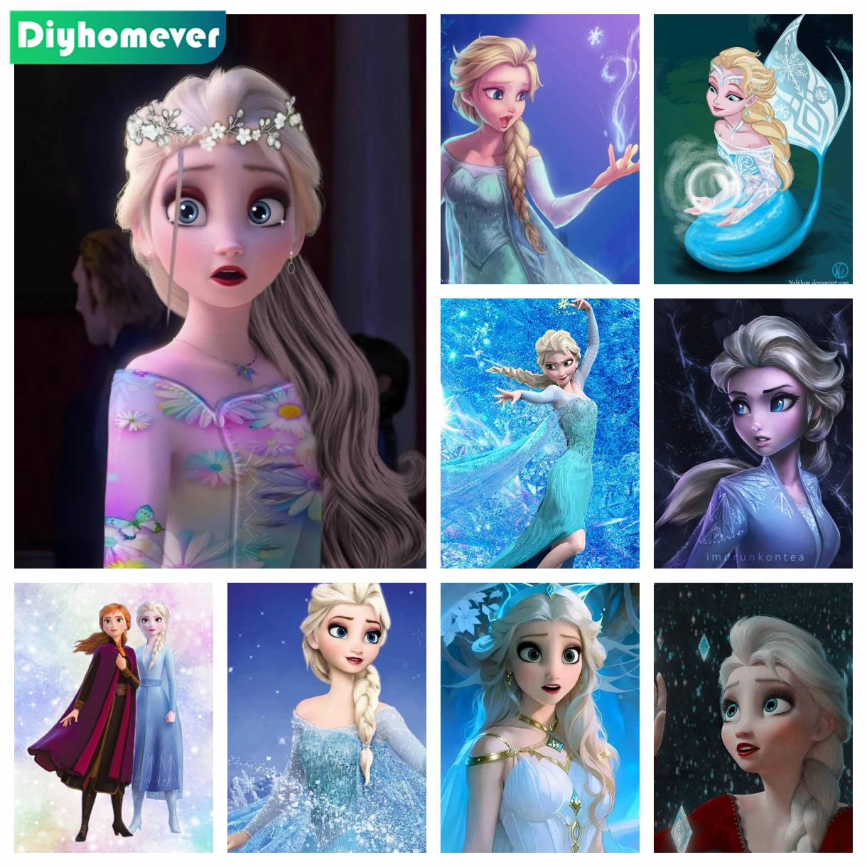 Disney Cartoon Disney Frozen Princess Diamond Painting nuovo arrivo Elsa Snowman Queen mosaico ricamo regalo per bambini decorazioni per la casa