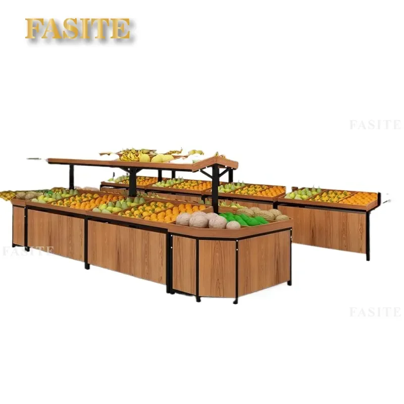 For Supermarket Fruit Vegetable Display Rack Multi Layer Shelf Fresh Produce Storage Cabinet Store Organizer Stand