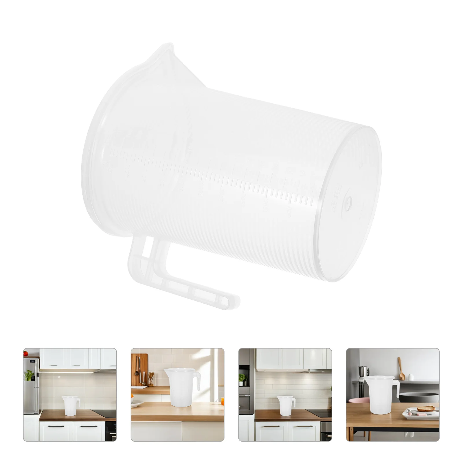 

2 Pcs Measuring Pot with Lid Milk Pitcher Household Plastic Liquid Cup Clear Pp Graduated Ingredient Cups