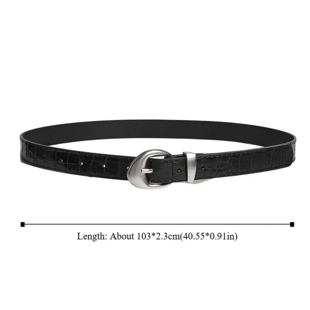 Ins Style – ceinture en cuir PU pour femmes, motif Crocodile, Y2k, taille fine, noir, rouge, Niche, robe en jean, pour dames