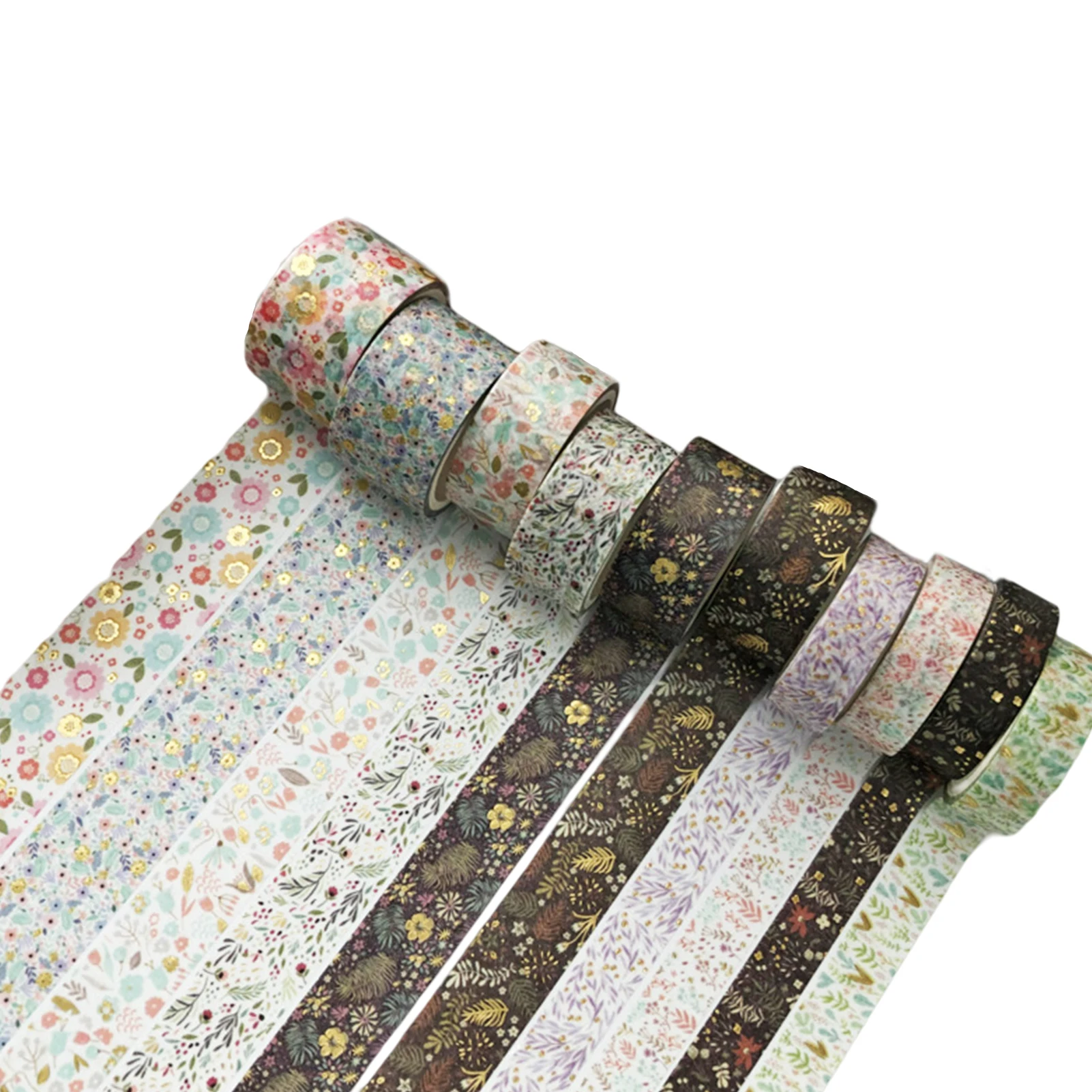 10 ม้วนเครื่องเขียนหลายรูปแบบห่อ Hot Stamping Washi เทปชุดเด็กผู้ใหญ่ DIY Craft สติกเกอร์สําหรับสมุดภาพของขวัญ