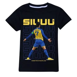 CR7 Cotton T Shirt for Teens, Toddler Boy Tee, Girl Tops, School Children Clothes