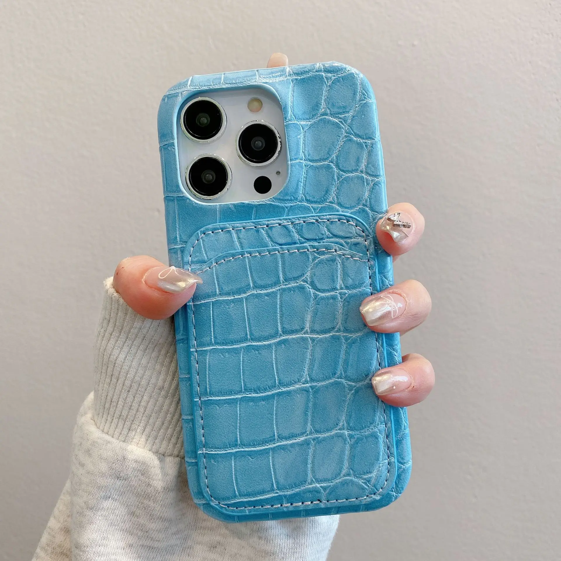 Wzór krokodyla, etui na iPhone 17 Promax, futerał na karty 16 Pro, 14, 15 Plus, pełne pokrycie z ochroną obiektywu, etui ochronne 12, 13. — zdjęcie produktu 3