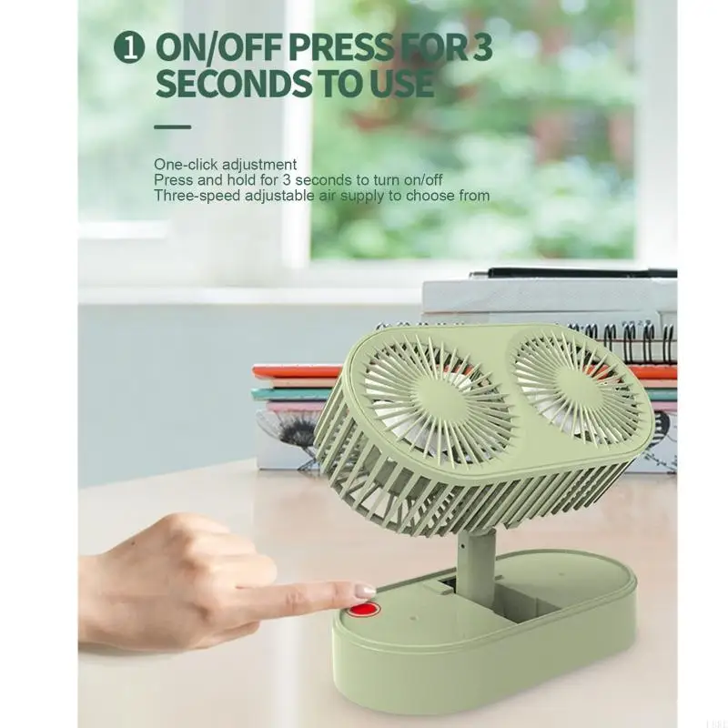 L8RE Настольные маленькие вентиляторы Складной телескопический 3-х файловый мини-настольный вентилятор портативный двойной USB