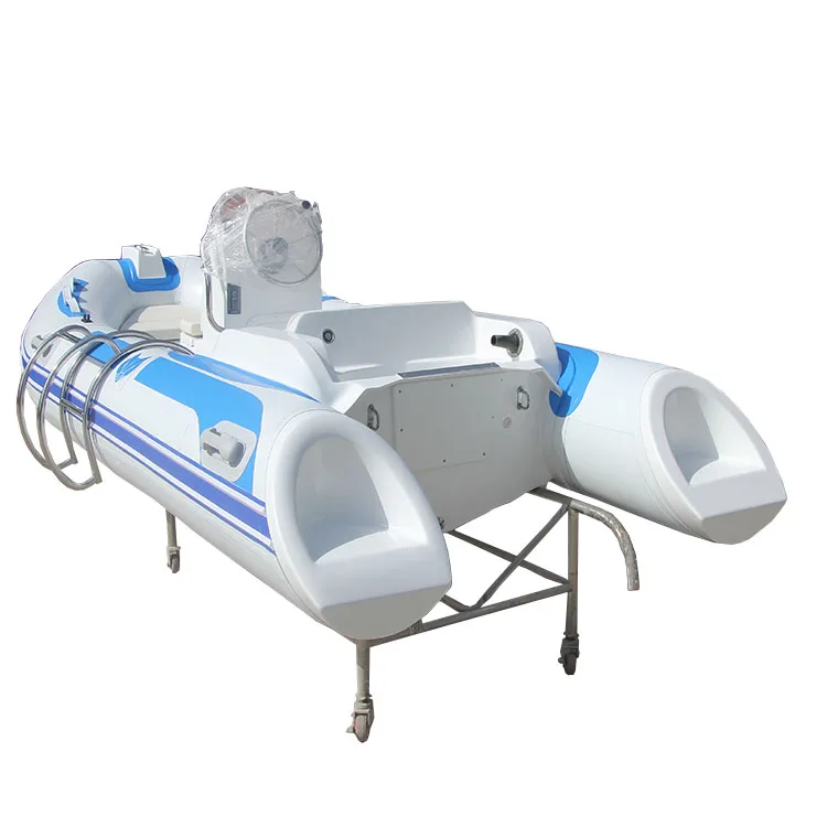 RIB 390 Inflatable Fiberglass Boat With PVC Hypalon Air Tube For Fishing Rowing Lake Sports Outdoor Recreation Diver Rescue