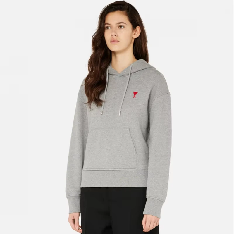 

Women's Classic Heart-shaped Red Heart-shaped Solid Color Casual Cotton Hooded Fit Pullover Hoodie