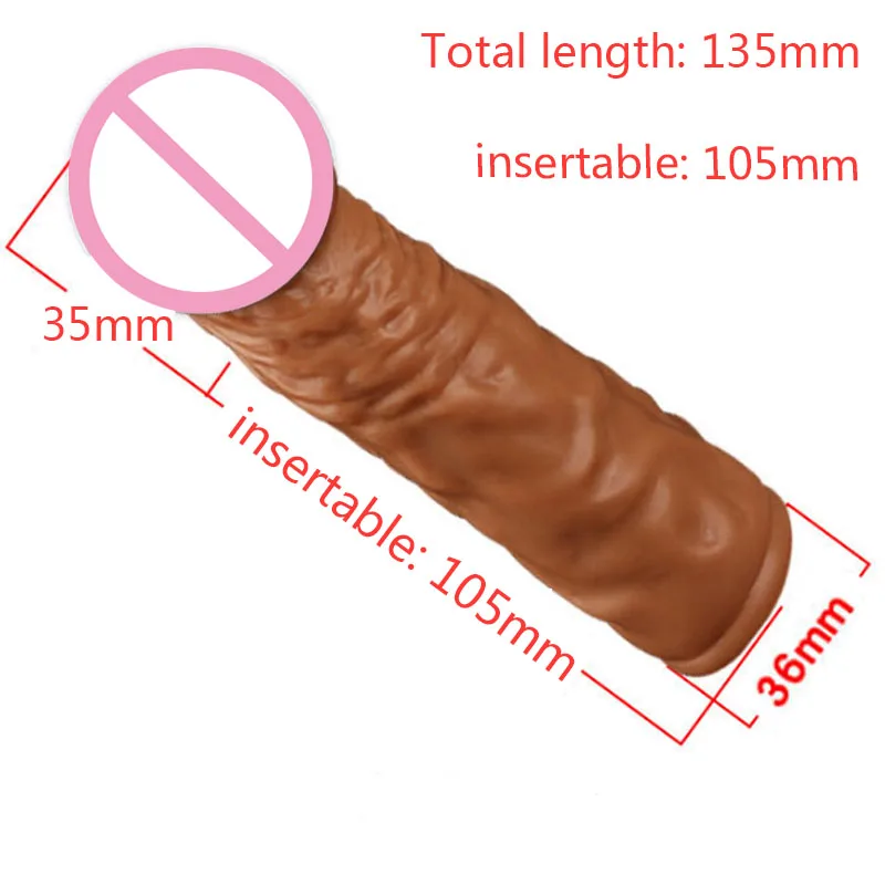 Liquid Silicone Condom Penis Extender Sleeve Delay Ejaculation Intimate Goods Sex Toys for Men