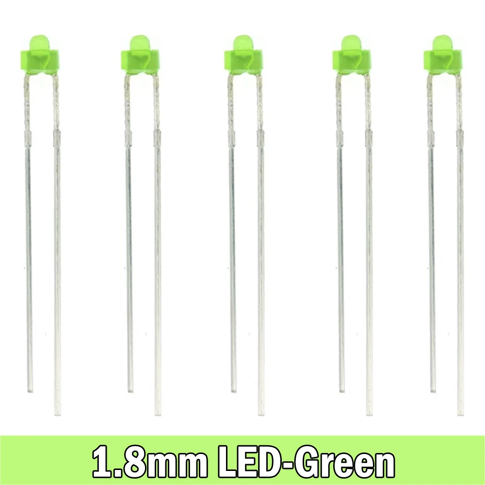 100PCS/lot 1.8mm LED Diode Light Diffused Assorted Kit Green Blue White Yellow Red COMPONENT DIY New Original