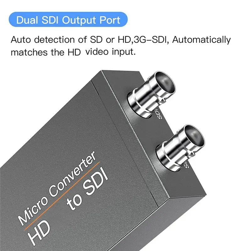 Stylish--Compatible To SDI Converter Audio Embedder 2 Way SDI Converter Adapter For Camera Home Theater