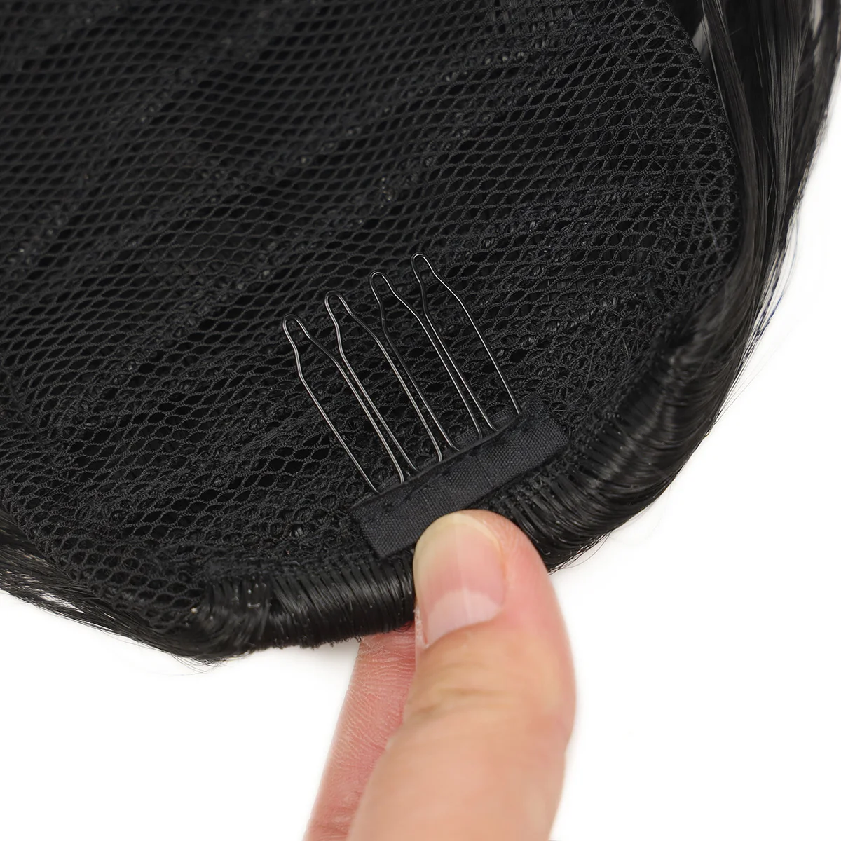 24 Zoll verworrener lockiger Pferdeschwanz, weiche synthetische Haarverlängerung, Kordelzug, Pferdeschwanz-Haarteile, schwarzer Clip-in-Pferdeschwanz für Frauen – Detail 11