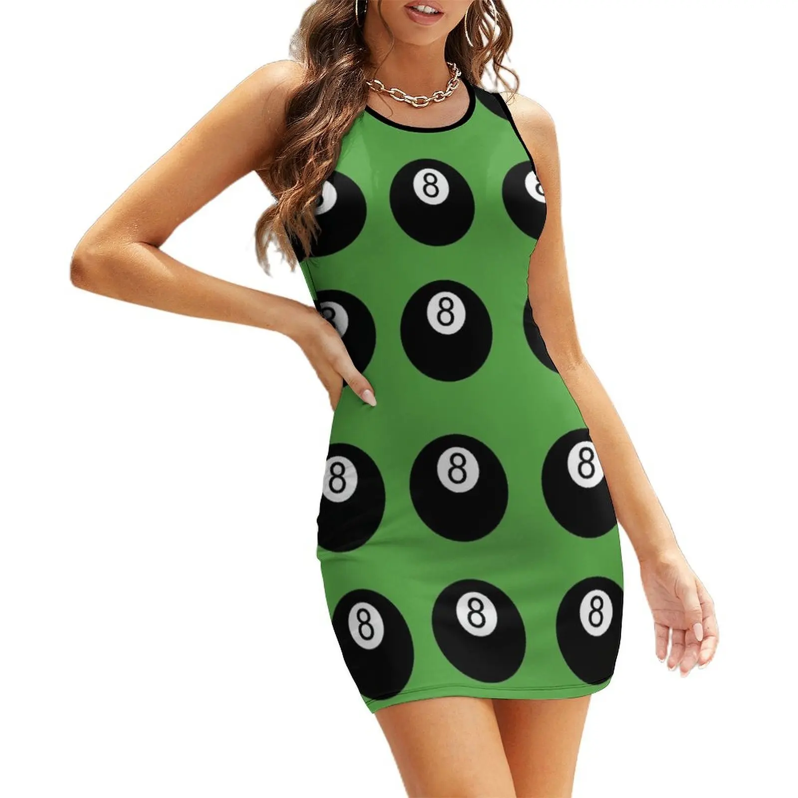 

8 Balls Sleeveless Sundress summer clothes for women Cocktail of dresses Dress for girls womens clothing