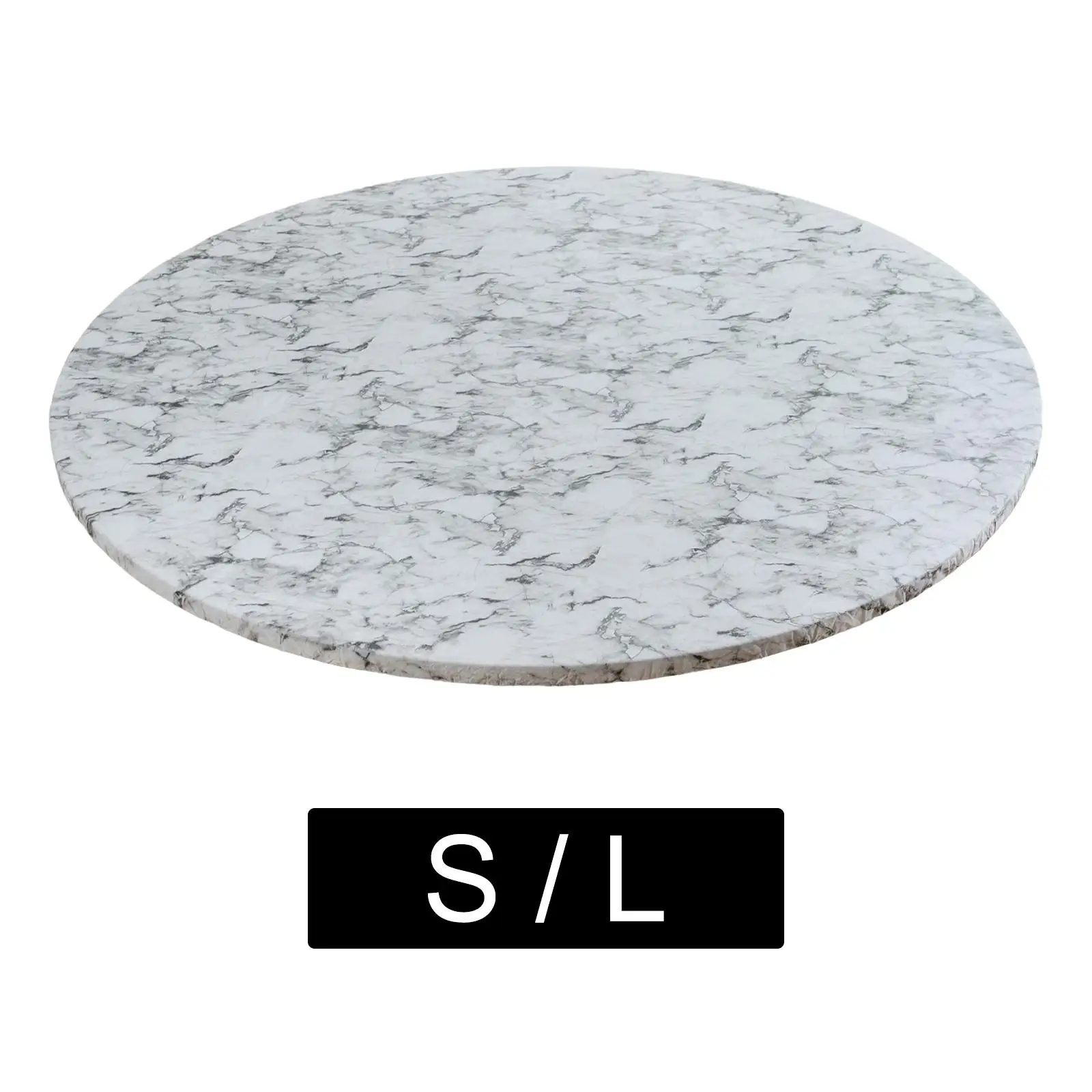 

Round Vinyl Fitted Tablecloth Table Cover White Marble Pattern for Dining Room Table Round Table