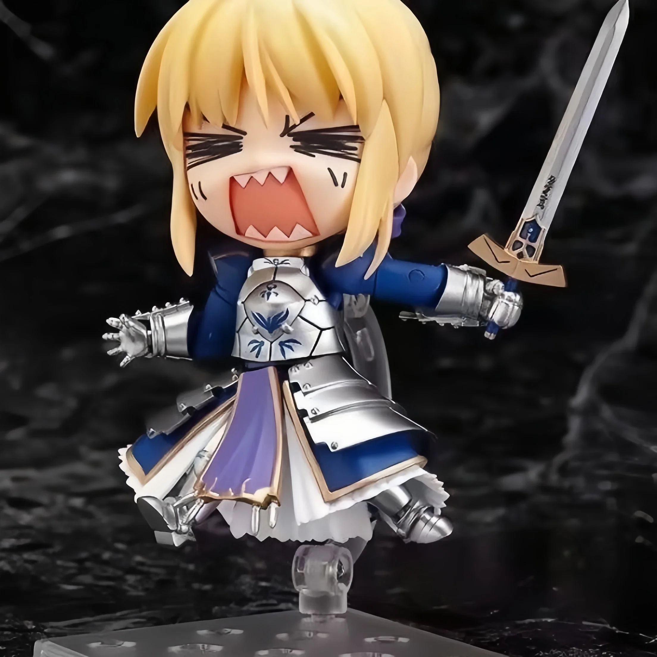 Fate Stay Night Action Figures Altria Pendragon King Arthur Cute Q Version Anime Figure Collect Decoratio Figurine Toy Gift