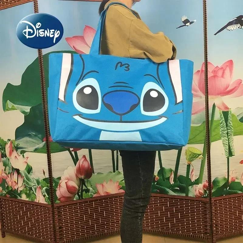 

Disney Stitch New Women's Handbag Large Capacity Fashion Canvas Handbag Luxury Brand Cartoon Travel Storage Bag High Quality