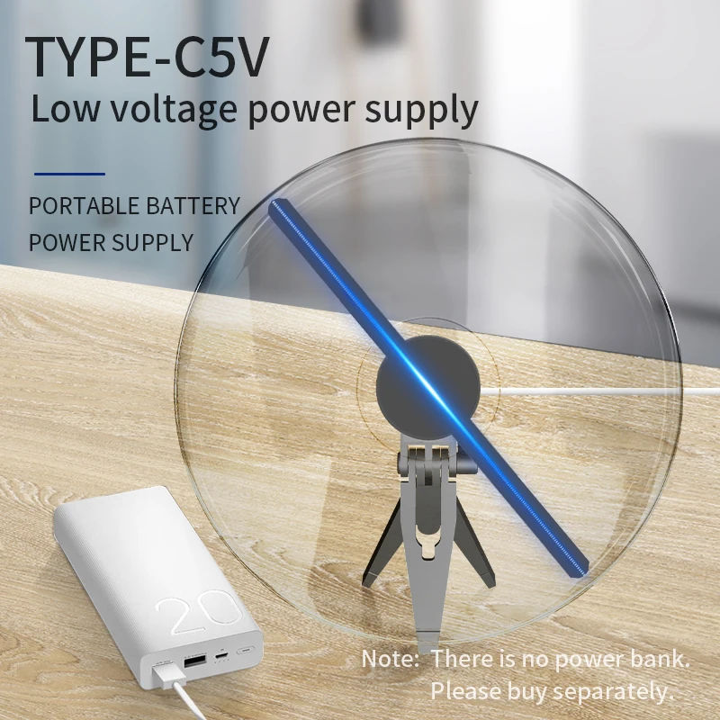 MDS 3D-Hologramm-LED-Ventilator für den Innenbereich, 25 cm, mit Abdeckung, hohe Auflösung für Rezeption, Einkaufszentrum, Supermarkt, Werbung, Video, Foto