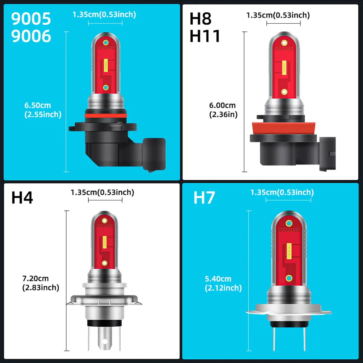 2 pz H7 H4 h11 9005 HB3 HB4 9006 Lampadine A LED 1860 Fendinebbia Auto Guida Lampada Da Corsa Auto LED Luce