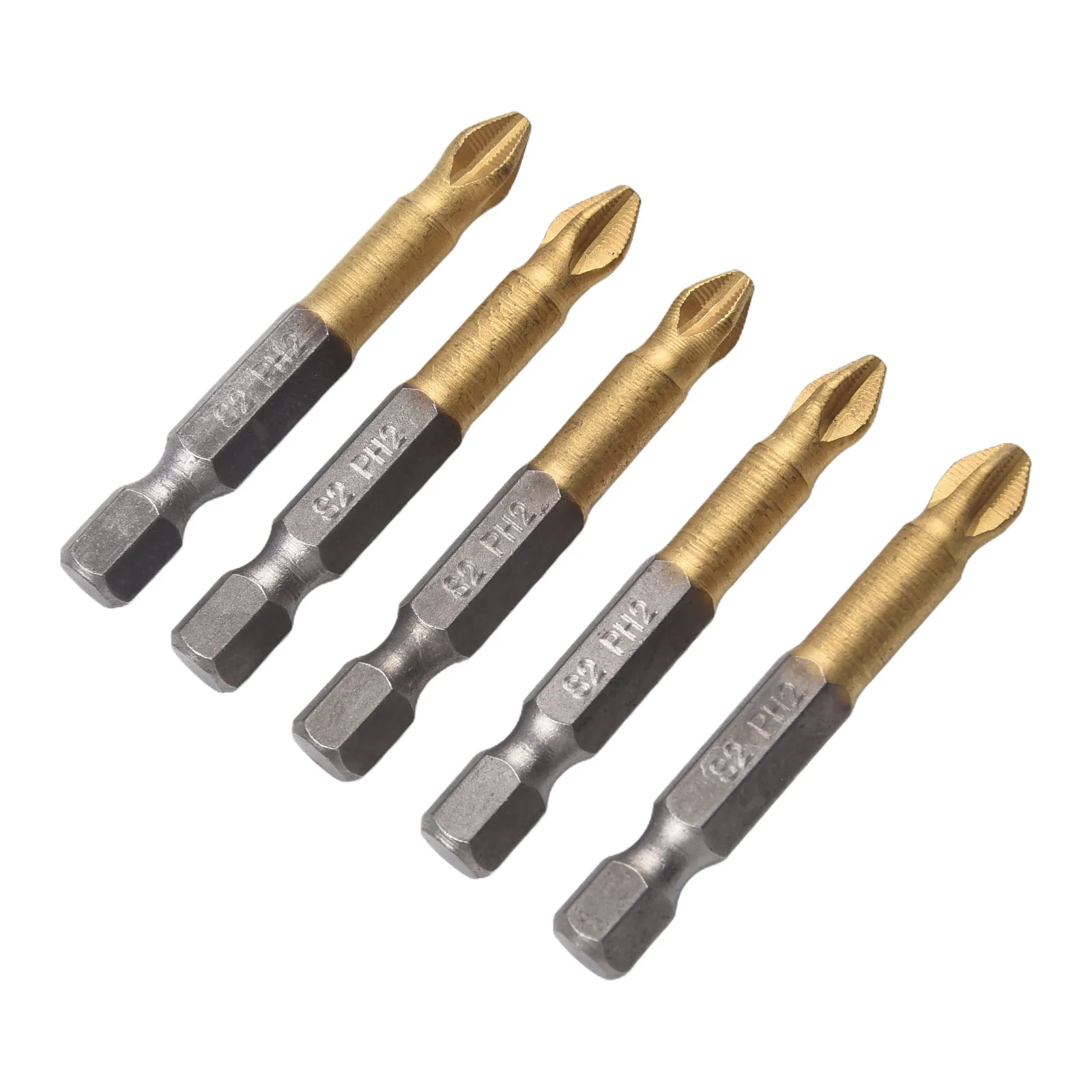 Tools Cross Bits 5/10Pcs 60*50mm Cross Drill Bit Gold Non-slip Screwdriver Titanium-plated High Quality Practical