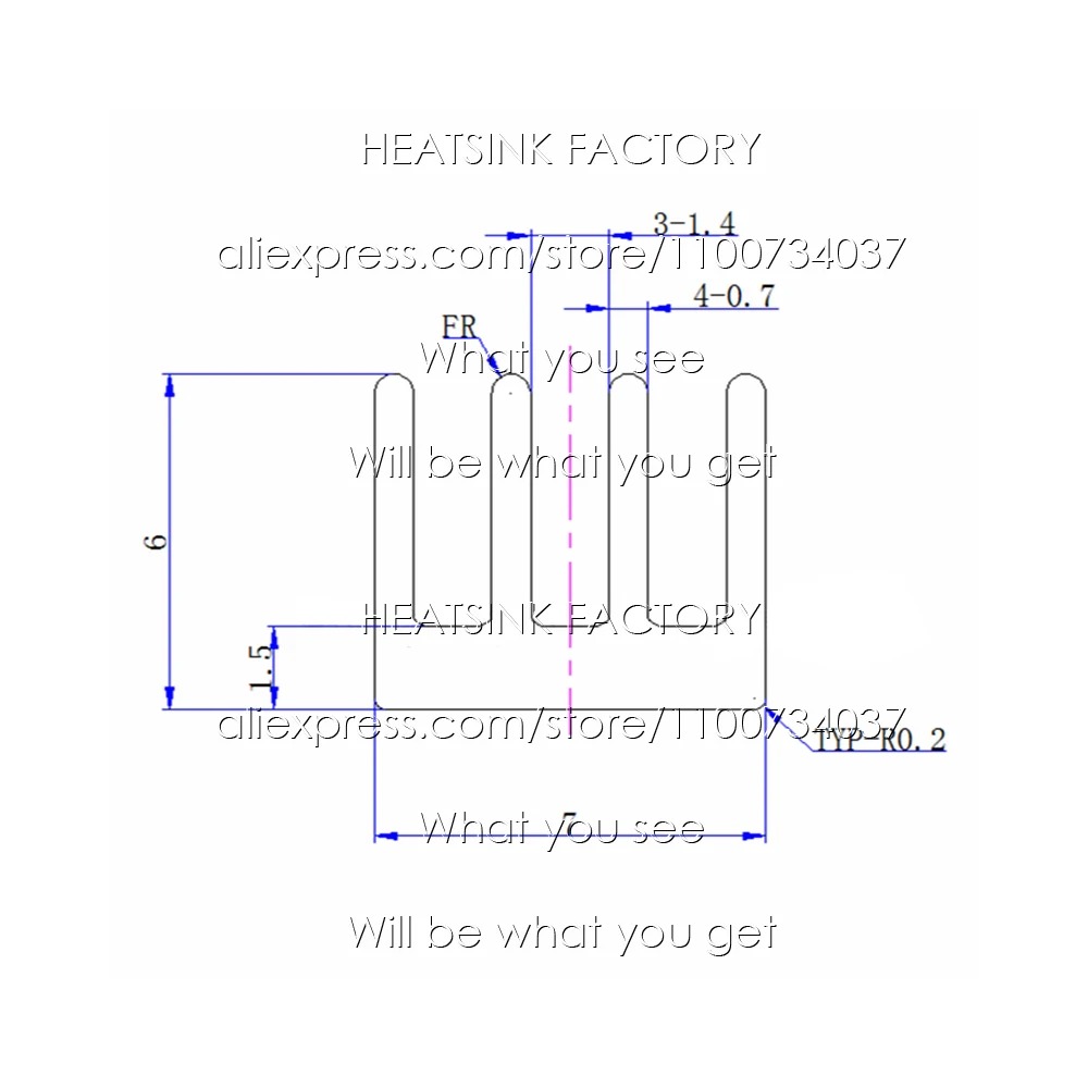 12x7x6mm Mini Aluminum Cooling Heat Sink Heatsink Heatsinks Cooler Radiator With Thermal Double Sided Heat Transfer Tape Pad