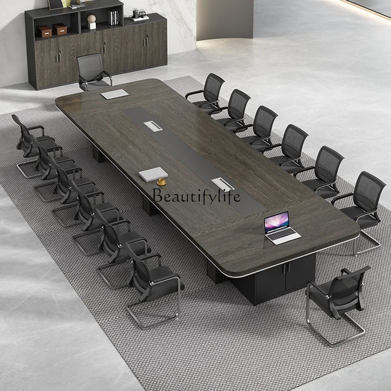 

13Conference long table Simple modern panel rectangular office furniture Large desk