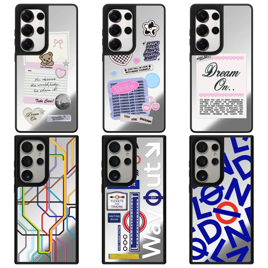 

Colorful Rail Transit Mirror Magnetic Case for Samsung Galaxy S23 S24 S25 Ultra S25+ Plus Protective Shell Cartoon Magic Show