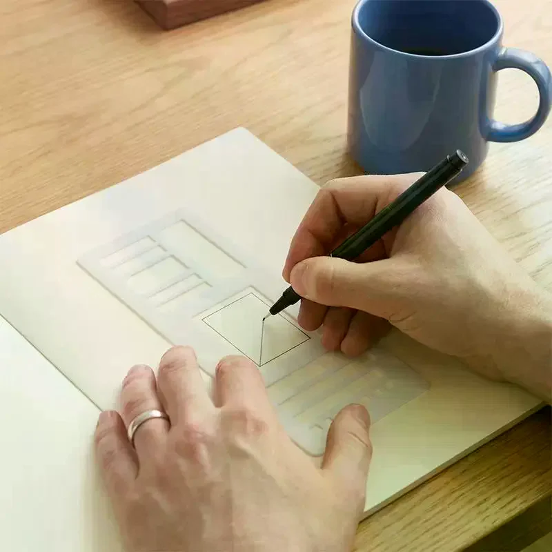 3/9Pcs Handmade Flexible Record Template DIY Scrapbooking Dot Grid Journals Planner Drawing Checklist Stencils Tool