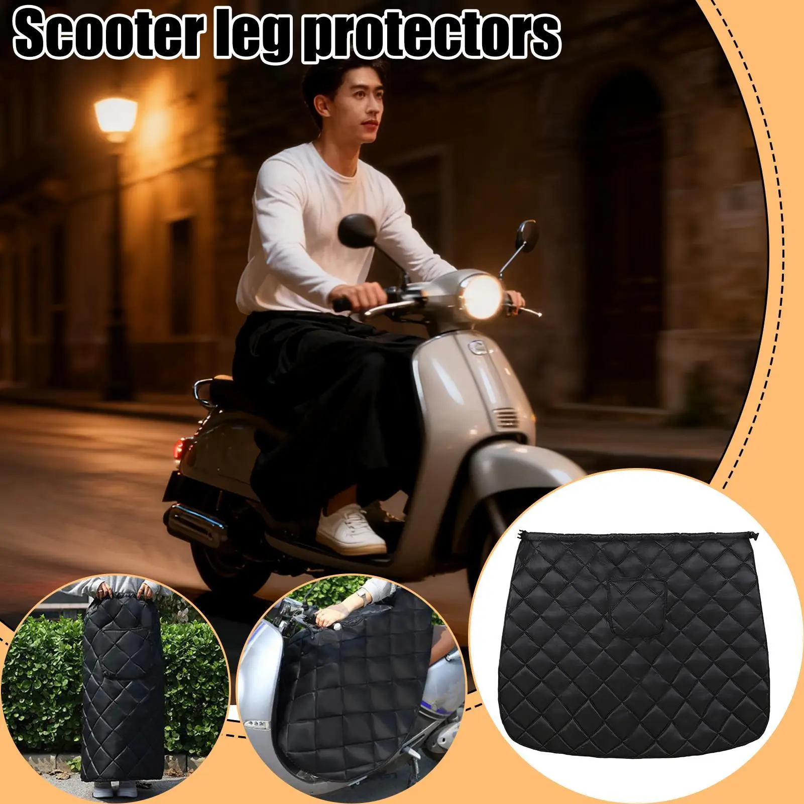 Scooter Knee Blanket Windproof Waterproof Warmer Winter Thick Leg Apron Cover For Adults Men Women Riders Daily Commuting
