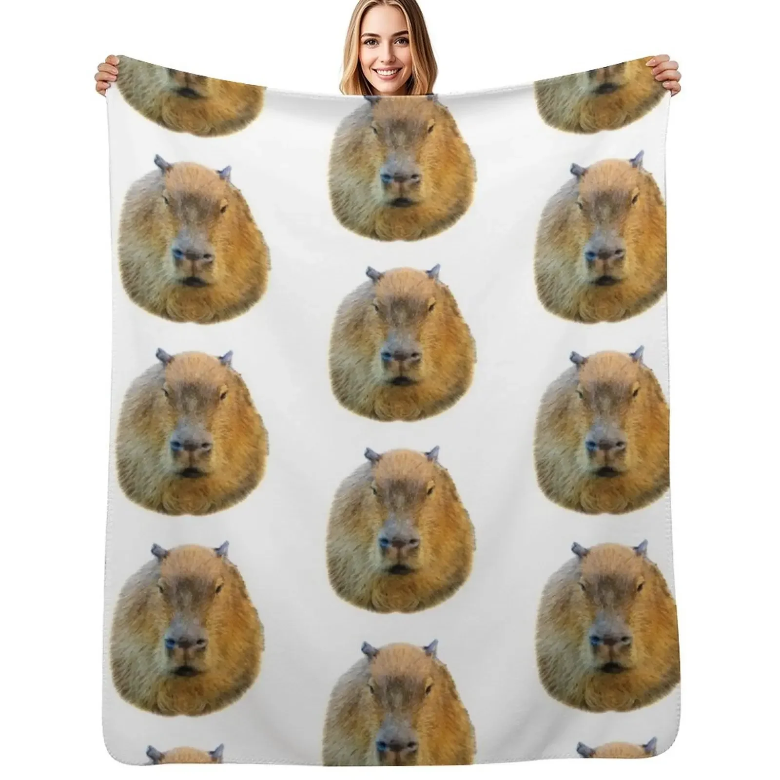 

Capybara head Throw Blanket For Baby Moving Sleeping Bag Blanket