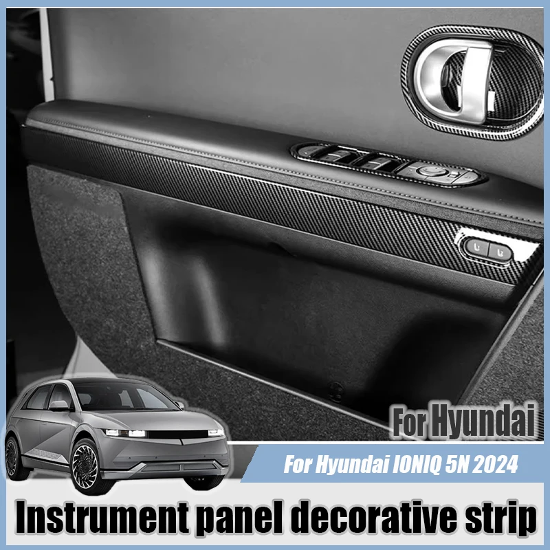 

Для Hyundai IONIQ 5 N 2024, подлокотник для двери автомобиля, приборная панель, декоративная полоса, наклейки на рамку, модификация автомобильного интерьера