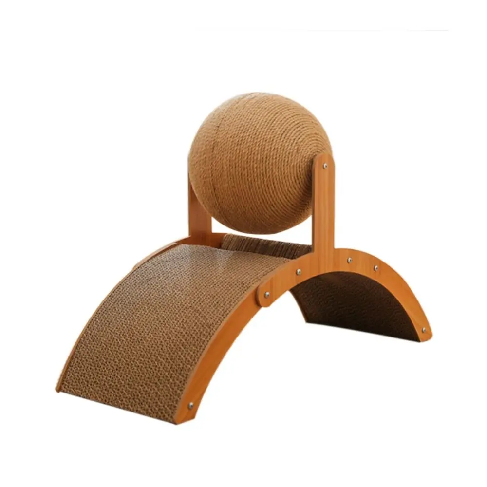 

Wood/Sisal Sisal Cat Scratching Ball Corrugated Paper Wear-Resistant Kitten Sisal Rope Ball Brown Ferris Wheel Shape