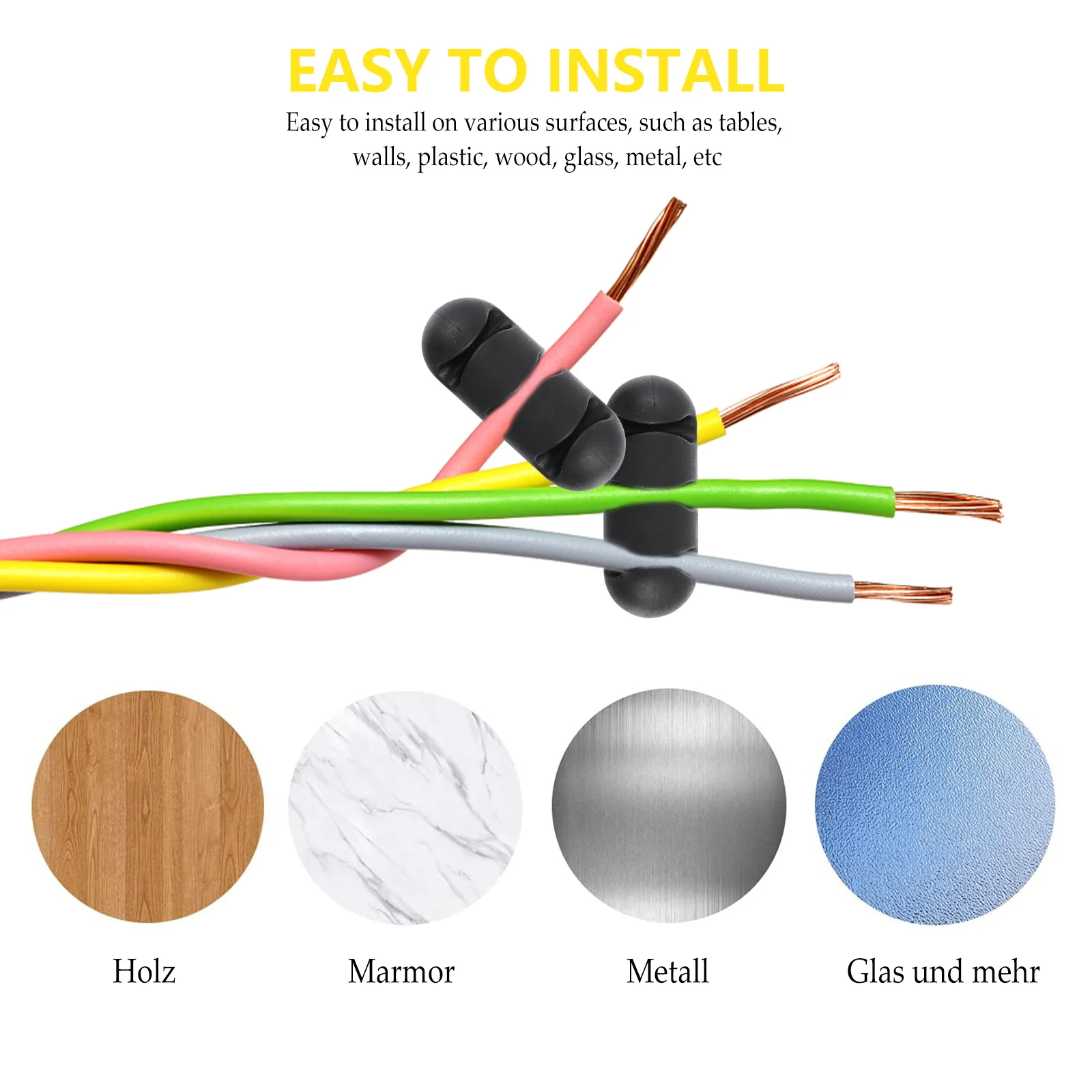 

10PCS Cable hole Wire Desktop Cord Fixer Cable Wire Holder Desktop Holder Clips DIY Tpr Cord Clips Decor