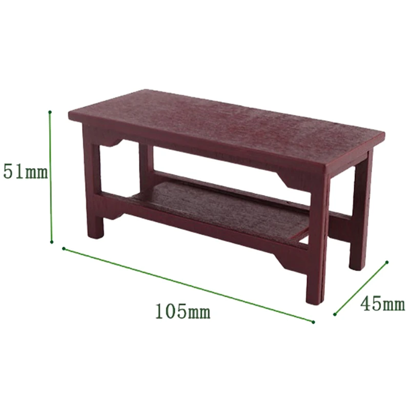 Mini muebles de casa de muñecas en miniatura, mesa de té de madera para sala de estar, muebles de decoración, juguete de juego de simulación para niños, 1:12